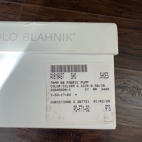 NIB Manolo Blahnik BB Pump in Silver 36.5 - Picture 5 of 6